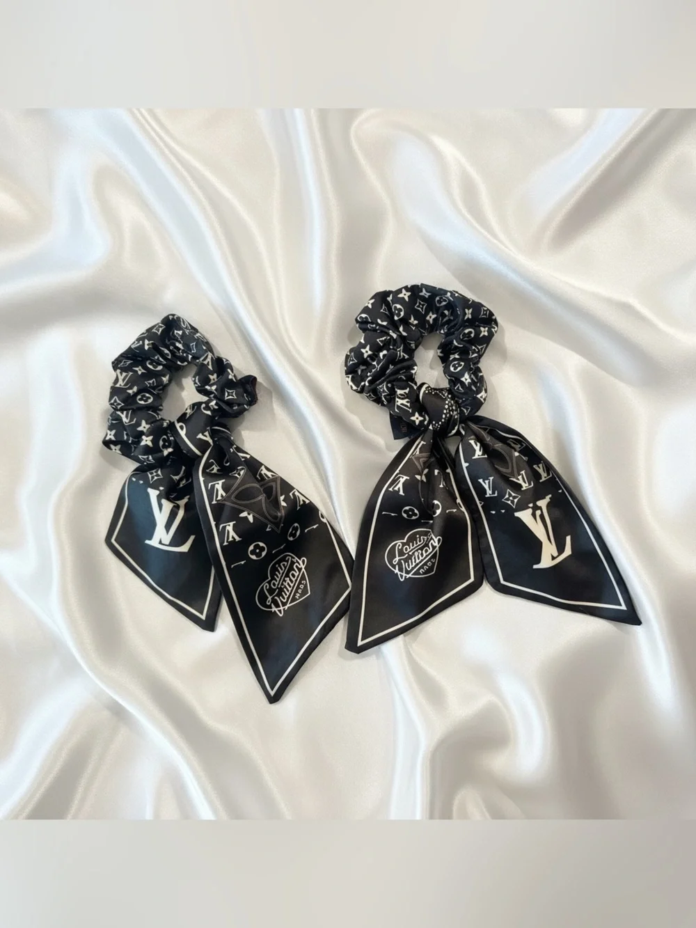 Black Bow Scrunchie Hair Tie -